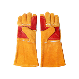Durable Garden Adjustable Heat Resistant Long Hand Cow Leather Tig Welding Safety Gloves for Welder Workers - Product Image 2