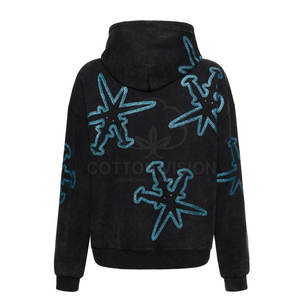 2026 Vente en gros Sweat à capuche personnalisé en cristal fabriqué au Pakistan, Sweat à capuche personnalisé avec lettres et logos en strass - Product Image 2