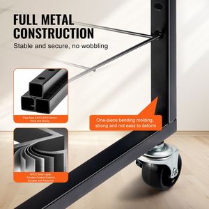Estante de Secado para Arte y Pintura con 25 Estantes Extraíbles, 17 x 13 x 39.4 Pulgadas, Acero al Carbono con Ruedas Bloqueables - Product Image 3