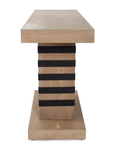 Table console en bois, table d'entrée, table de canapé, table d'appoint moderne pour couloir avec plateau en bois et base en métal - Product Image 3
