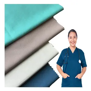 Waterproof Woven 92 Polyester 8 Spandex 4 Way Stretch Scrub Fabric For Medical Uniforms