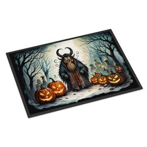 Krampus Christmas Demon Spooky Halloween Felpudo Antideslizante Lavable Low Pile Interior/Exterior Felpudo para Puerta Delantera 24H X 36W - Product Image 1