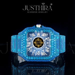 Iced Premium Blue Stainless Steel <b>Watch</b> Square Fully <b>Diamond</b> Set Quartz Movement Luxury Hip Hop Men Fashion Jewelry <b>Watch</b> - Product Image 5