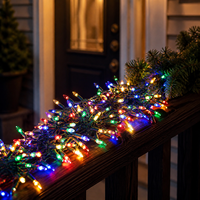 Guirlandes lumineuses LED flexibles en fil de cuivre, blanc chaud multicolore, pour arbre de Noël, chambre à coucher, fête et décoration de vacances