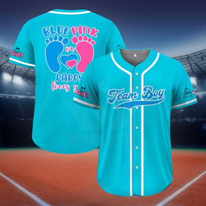Camiseta de Béisbol para Hombre y Mujer, Diseño de Bloques de Color Rosa y Azul, Transpirable, Antibacteriana, de Poliéster, Manga Corta - Product Image 4