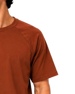 เสื้อยืดแขนสั้นคอกลมสีน้ำตาลสนิมทรงแร็กแลนสำหรับผู้ชาย สไตล์ลำลอง สตรีทแวร์  รับสกรีนโลโก้  ทรงโอเวอร์ไซส์ แฟชั่น นุ่มสบาย พรีเมียม สำหรับฤดูร้อน - Product Image 4