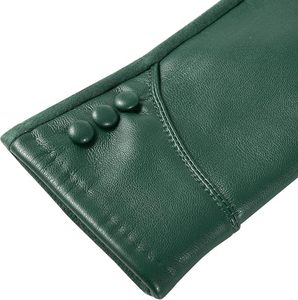 Guantes de Cuero Verde para Muñeca, Térmicos, Sin Forro, Estilo Sencillo, para Uso Diario en Invierno - Product Image 5