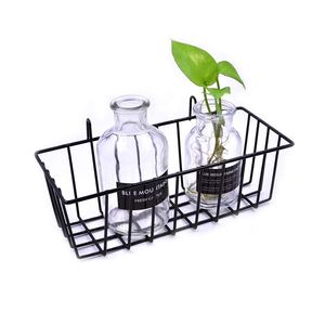 Black Metal Iron Wall Hanging <b>Basket</b> <b>for</b> Indoor Outdoor Decorative <b>Plant</b> Holder and Garden Accessories - Product Image 3