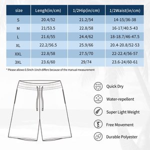 Shorts de bain respirants à séchage rapide pour hommes, imprimés par transfert thermique, 100 % polyester, avec cordon de serrage, pour le basketball - Product Image 6