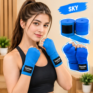 Vendas al por mayor de vendas de boxeo personalizadas de 2.5, 3, 4 y 5 metros, vendas elásticas de algodón para hombres y mujeres, para boxeo, MMA, Muay Thai, Kickboxing y gimnasio. - Product Image 1