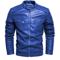 Blouson en cuir premium pour homme, vêtement d'extérieur d'hiver avec poches zippées, taille personnalisée, couleur, étiquette et logo.