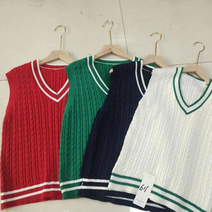 Pull en coton tricoté à col en V pour garçons adultes, collège, hiver, confortable, personnalisable, haute qualité, service OEM - Product Image 6