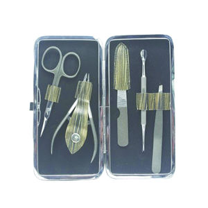 Luxuries Stainless Steel 5 Pieces Customizable Packaging Travel-Friendly <b>Nail</b> Care <b>Kit</b> with Case Steel Manicure Pedicure Set - Product Image 1