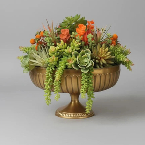 Pot de fleurs vintage en laiton poli fait main de style antique avec poignées, idéal pour plantes succulentes, décoration de salon, centre de table - Product Image 5
