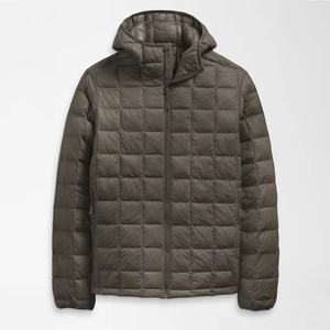 Men's Hooded Puffer <b>Jacket</b> Solid Color Windproof <b>Winter</b> Casual Wear Regular Fit Zipper Closure Lightweight Design - Product Image 2