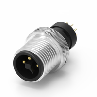 Connecteur rond mâle/femelle moulé avec câble, code T, IP67, étanche, 63V 12A, usage industriel