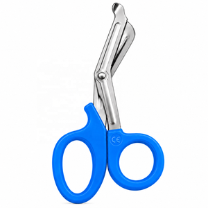 Ciseaux médicaux d'urgence pour hôpital, en acier, à pointe arrondie de sécurité, bord dentelé, pour couper les tissus, les sangles, les fils, les pansements de premiers secours, CE ISO - Product Image 2