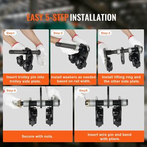 Carrello manuale resistente in lega di acciaio 4400 libbre/capacità di carico di 2 tonnellate di larghezza della flangia a doppio raggio regolabile 2.5 \ "manipolatore - Product Image 5