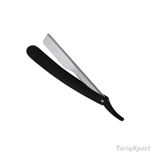 Navaja de Afeitar Profesional de Acero Inoxidable para Barbería con Mango de Madera, Diseño de Anillo Único, Recubrimiento de Polvo Negro, para Afeitar Cara y Cuerpo de Hombres - Product Image 2
