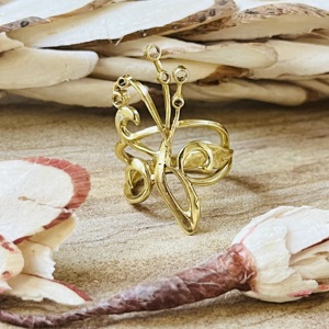 Anillos de Mariposa de Diseño Exclusivo, Anillo Bohemio de Latón para Mujer, Chapado en Oro de 18k, Joyería de Insectos Antigua, Anillo de Flor Bonito al por Mayor - Product Image 1