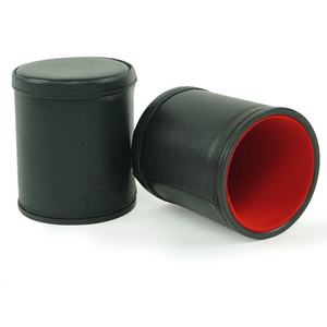 Gobelet à dés de luxe en cuir PU avec tissu en velours, forme cylindrique, sans jeu de dés inclus, pour jeux de société et activités de jeu, accessoire - Product Image 1