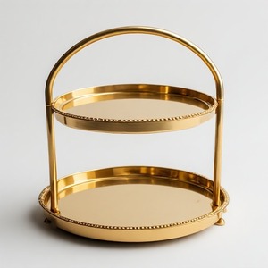 Elegante Soporte para Pastel de Latón con Acabado Dorado, Diseño Sofisticado para Celebraciones de Cumpleaños, Buffets de Boda y Decoración Premium para el Hogar - Product Image 3
