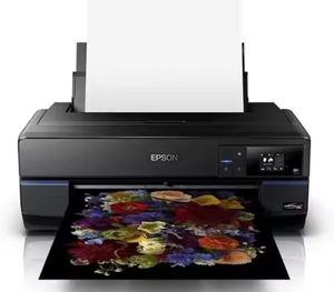 Impresora de inyección de tinta Epson completamente nueva con salida de impresión floral a color, cuerpo negro y pantalla digital, lista para enviar. - Product Image 6