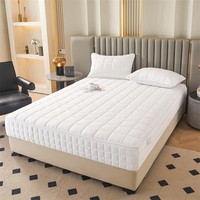 Protège-matelas matelassé 100 % polyester respirant et perméable à l'air 300 fils, lavable en machine, toutes saisons