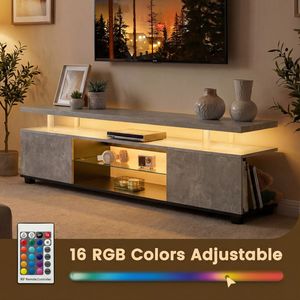 Mobile TV Grande con Armadietto Laterale per TV LED da 55 Pollici, Centro Intrattenimento Gaming, Consolle Portaoggetti Multimediale per Soggiorno - Product Image 3