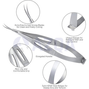 Stainless Steel Curved Beauty Professional Spring Handle <b>Cuticle</b> <b>Scissors</b> Leather Storage Pouch Nail Art Portable Children - Product Image 5