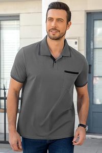 Camiseta Polo de Manga Corta para Hombre, Verano, Informal, de Algodón, con Bolsillo - Product Image 4