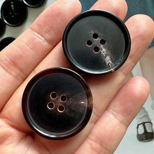 Boutons en corne de buffle naturelle faits à la main, écologiques, couleur marron, CC-2148, artisanat Crescent, dos plat, F S INTERNATIONAL - Product Image 5