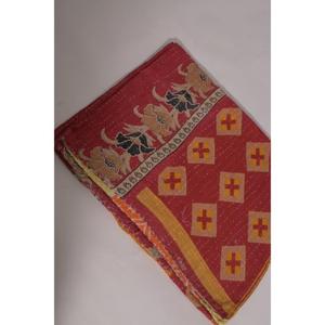 Handmade Printed Kantha <b>Quilt</b> Eco-Friendly Vintage Floral Cotton Washable Indian Boho Reversible Bedspread Home Decor - Product Image 5