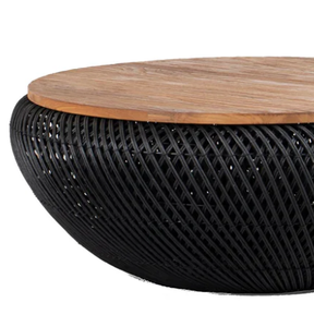 Tables basses en rotin et osier d'herbe de mer en teck d'acajou en bois massif de couleur naturelle en métal de haute qualité pour hôtel et villa - Product Image 6