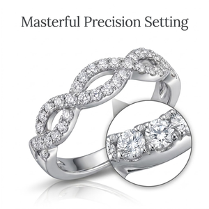 Anillo de Diamantes Trenzado de Oro de 18K de Alta Gama, Anillo de Bodas Entrelazado para el Mercado de EE. UU. y Reino Unido, Fabricante Personalizado - Product Image 2