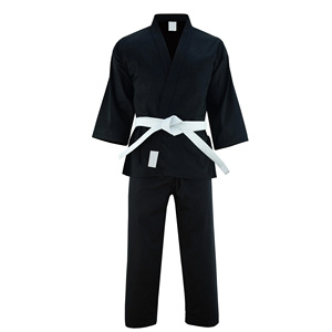 Uniforme de Karate Negro para Hombre, 100% Algodón, Transpirable, Corte Regular, Ropa de Artes Marciales para Adultos, Cinturón Blanco Incluido - Product Image 2