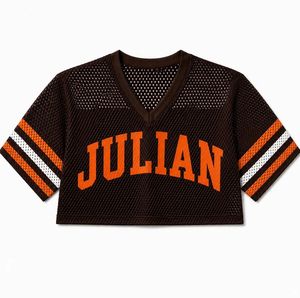 Jersey de malla transpirable con cuello en V** Jersey de malla de primera calidad con un elegante diseño de cuello en V y mangas a rayas. Ligero - Product Image 6