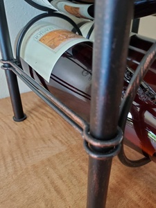 Porte-bouteilles à vin professionnel en métal, design orbital, support de table incurvé, présentoir de bar, finition noire - Product Image 6