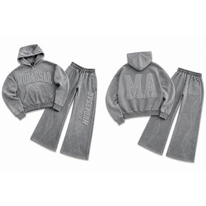 Ensemble de survêtement Mudassar à capuche avec fermeture éclair, sweat-shirt et pantalon longs, 100% coton, vêtements décontractés pour adultes, style hiver - Product Image 6