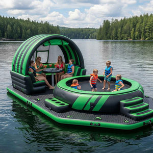 Île flottante gonflable Aqua Party avec tente, plateforme et bar, garantie 1 an, capacité 5-10 personnes, en PVC - Product Image 2