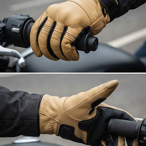 Gants de moto à fermeture Velcro, polyvalents, vintage, contemporains, look élégant, pour longues balades, course moto, service OEM - Product Image 4