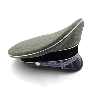 Casquette à visière allemande Heer de haute qualité de la Seconde Guerre mondiale, personnalisable, vente en gros, unisexe, pour officiers d'infanterie d'élite, 100% coton, réglable - Product Image 4
