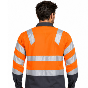 EAZWEARS high vis <b>work</b> <b>shirts</b> <b>for</b> <b>men</b> manufacturer jobsite wholesale construction factory visibility uniform reflective workwear - Product Image 4