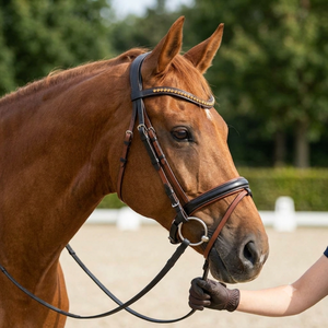 Ensemble de harnais en cuir rembourré artisanal de qualité supérieure avec bride et rênes incluses ZEN HORSE WORLD BD-105 - Product Image 3