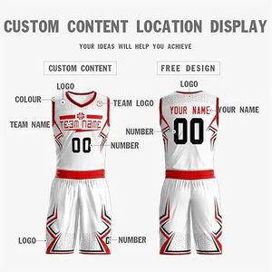 Ensemble de maillots de basket-ball personnalisables 100% polyester, uniforme respirant pour hommes et jeunes, prix avec option taille plus - Product Image 3