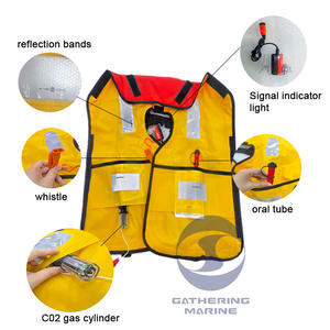 ISO 12402-3 Tipo 1 Chaleco <span class=keywords><strong>de</strong></span> salvavidas marino inflable Chaleco <span class=keywords><strong>de</strong></span> flotabilidad Chaqueta <span class=keywords><strong>de</strong></span> rescate automático 150N para la venta - Product Image 3