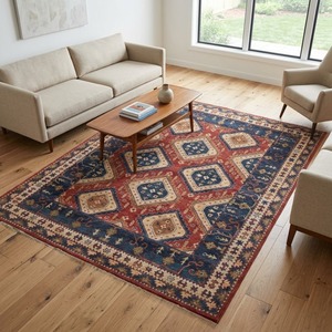 Alfombra moderna de lana hecha a mano con patrones de superficie distintivos para un elegante piso y decoración de interiores. - Product Image 1