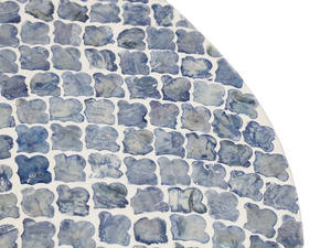 Blue Scallop Drum Accent <b>Stools</b> Mother of Pearl Handcrafted Mosaic <b>Small</b> Side Table For Living Room Bedroom Decor Use - Product Image 2
