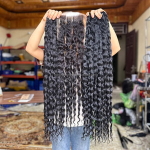 Extensions de cheveux naturels vietnamiens de haute qualité, ondulés, avec closure en dentelle, perruques en cheveux humains, lace front - Product Image 1