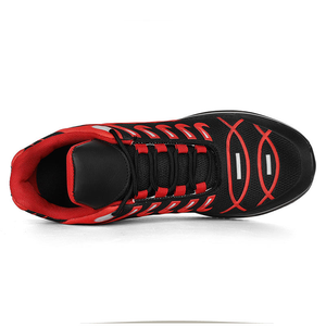 Zapatillas deportivas casuales con plataforma y cordones rojas/negras para hombre, ligeras, cómodas, transpirables, para exteriores, venta al por mayor de fábrica. - Product Image 6